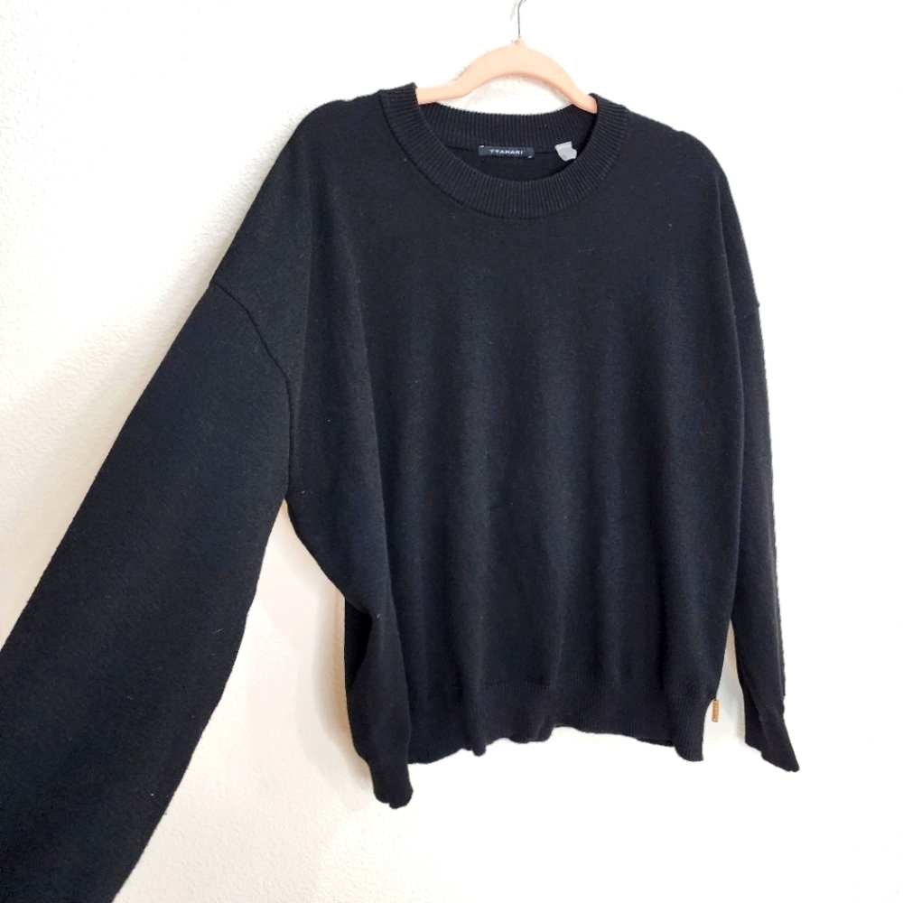 T Tahari Sweater - black, soft, long sleeve